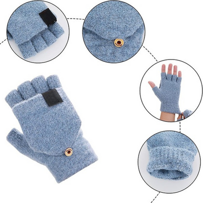 Vingerloze Gebreide Winterhandschoenen Verwarmd