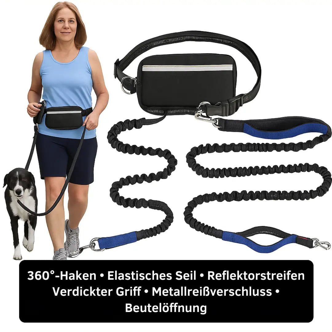 Vrijhands wandelset met lijn en tas