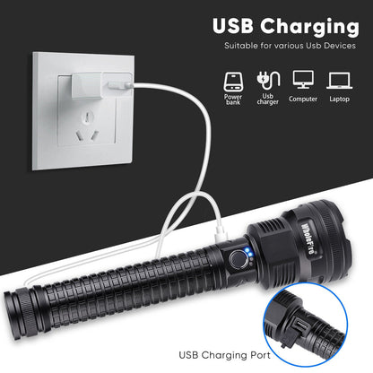 LED Zaklamp XHP90 USB Oplaadbaar 99000LM