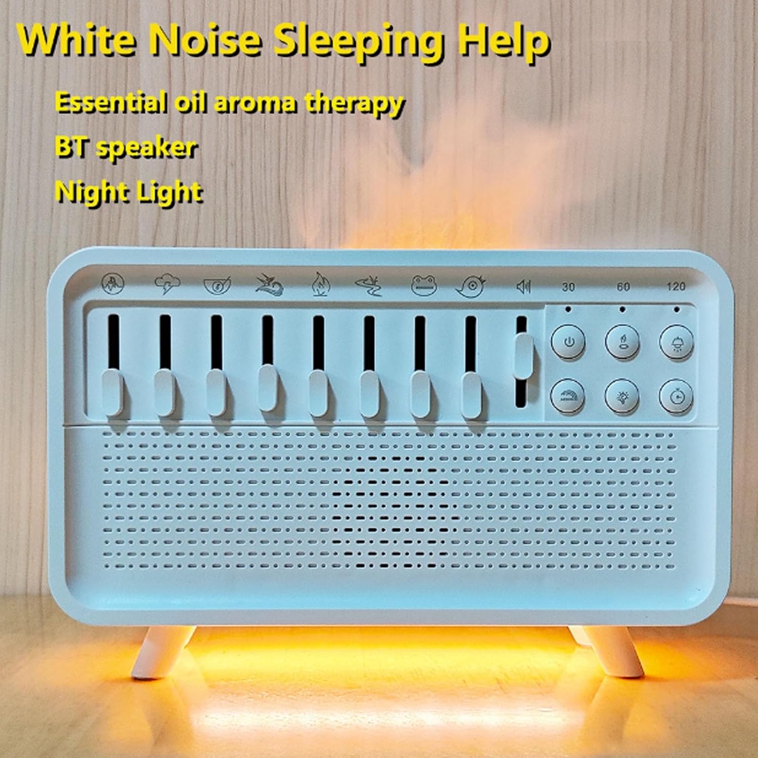Witte Ruis Machine Luchtbevochtiger Geluidsmachine Diffuser Bluetooth
