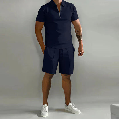 Zomerset heren – Polo en short set van ademend materiaal voor warme dagen