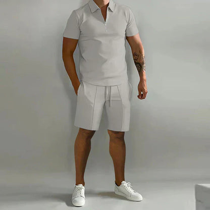 Zomerset heren – Polo en short set van ademend materiaal voor warme dagen