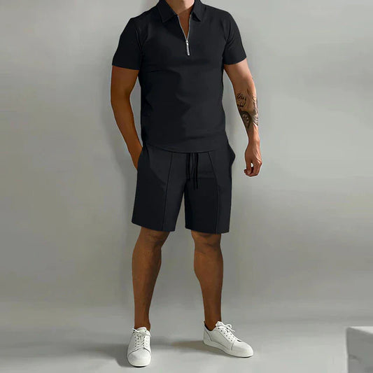 Zomerset heren – Polo en short set van ademend materiaal voor warme dagen