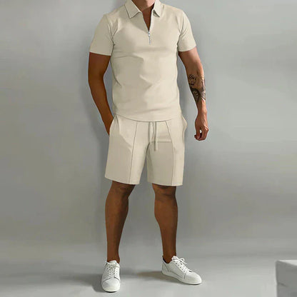 Zomerset heren – Polo en short set van ademend materiaal voor warme dagen