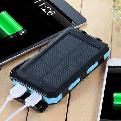 Zonne-energie Powerbank Waterdichte USB Oplader Zaklamp