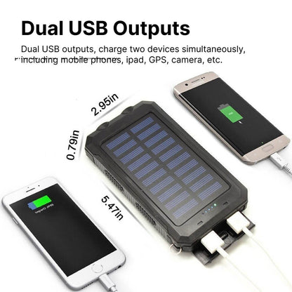 Zonne-energie Powerbank Waterdichte USB Oplader Zaklamp