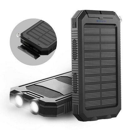Zonne-energie Powerbank Waterdichte USB Oplader Zaklamp