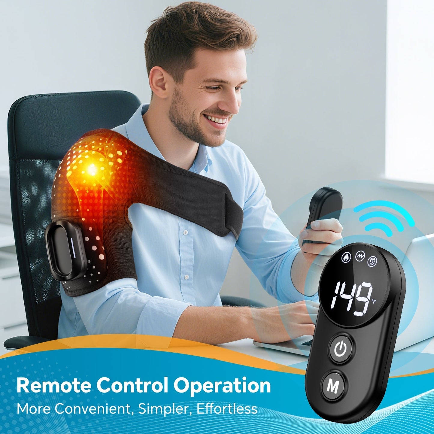 Vibratie Schouderwrap Pad Met Afstandsbediening Verwarmd