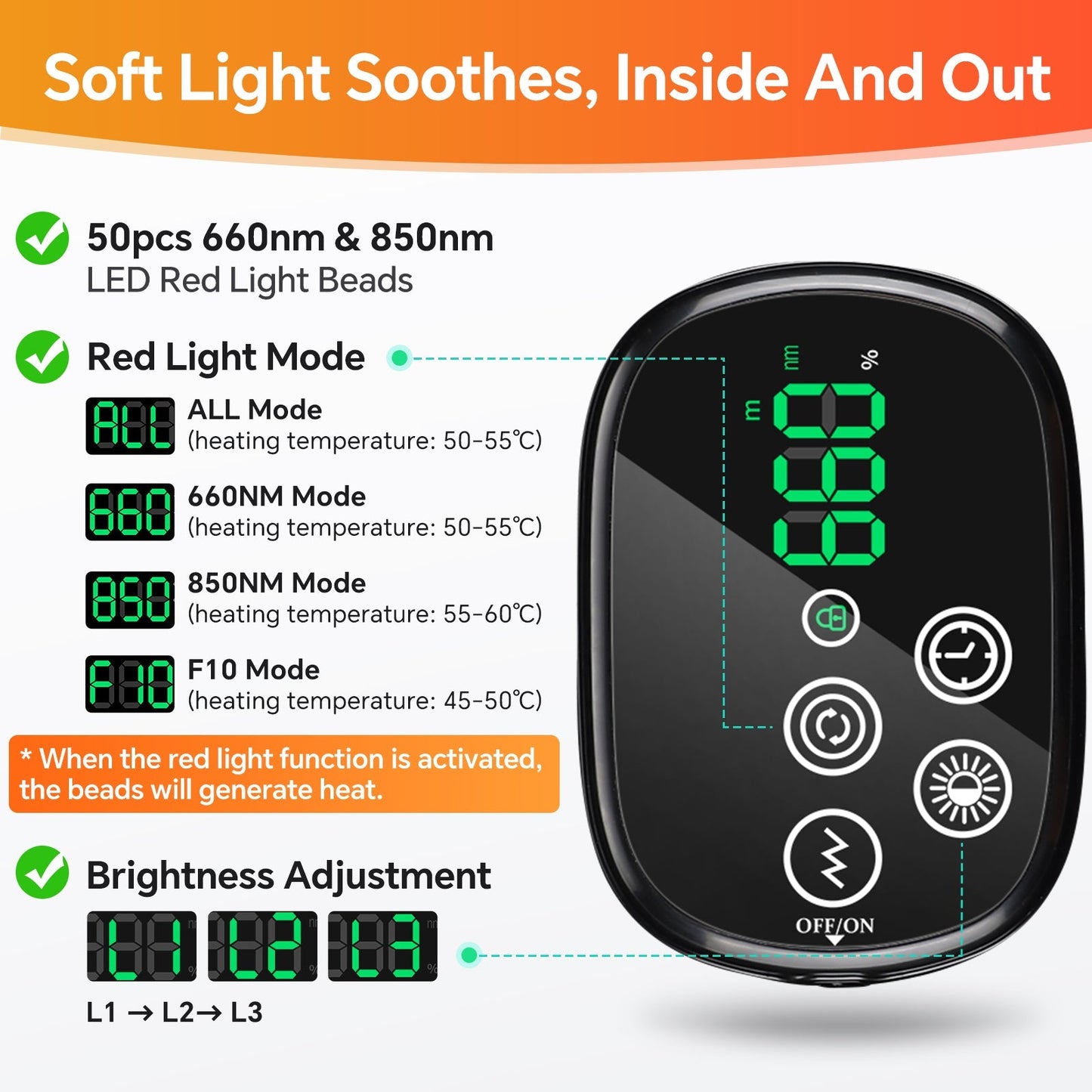 Roodlichttherapie Schoudermassager 660nm 850nm