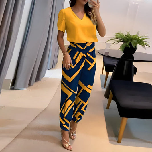 Dames blouse en broek set – Elegante outfit voor casual en feestelijke gelegenheden