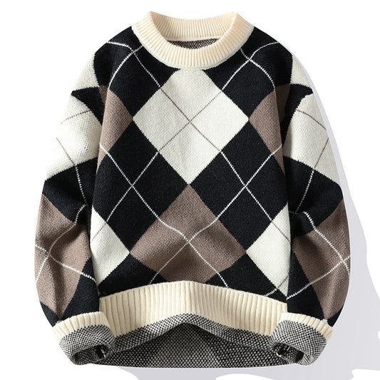 Herenpullover met ruitpatroon – Elegante trui voor casual en zakelijke gelegenheden