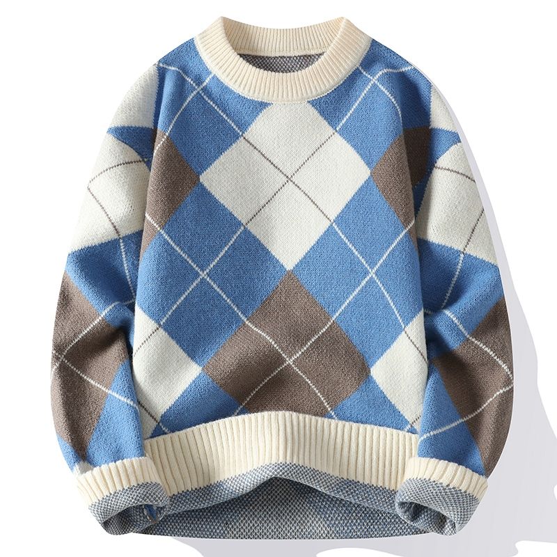 Herenpullover met ruitpatroon – Elegante trui voor casual en zakelijke gelegenheden