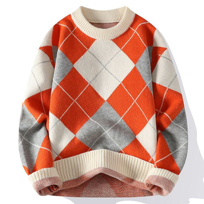 Herenpullover met ruitpatroon – Elegante trui voor casual en zakelijke gelegenheden