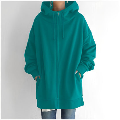 Kapuzenjacke Dames – Lange en comfortabele hoodie voor casual stijl