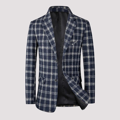Blazer heren – Warme geruite blazer met reverskraag voor casual en zakelijke looks