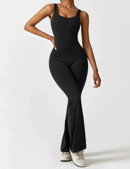 Jumpsuit dames - Flared V-back jumpsuit met elegante snit voor feesten