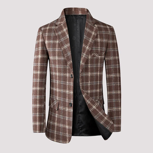 Blazer heren – Warme geruite blazer met reverskraag voor casual en zakelijke looks