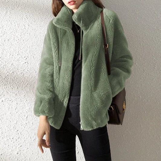 Damesjack met hoge kraag – Trendy ritssluiting en warm materiaal voor casual stijl