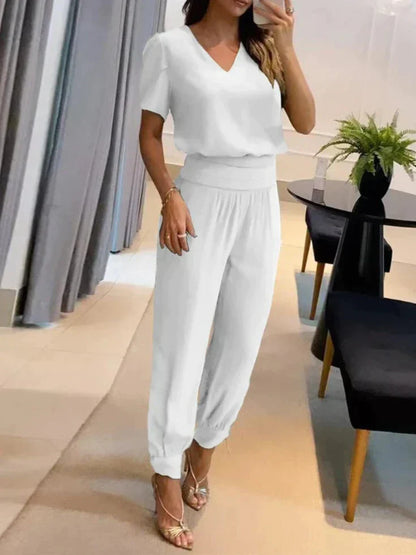 Dames blouse en broek set – Elegante outfit voor casual en feestelijke gelegenheden