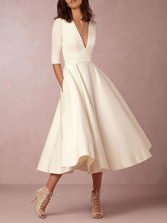 V-hals jurk dames – Elegante jurk voor feestelijke gelegenheden en casual stijl