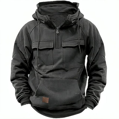 Heren Hoodie met Zakken – Comfortabele Zip-Up Hoodie van Katoen voor Casual Gebruik