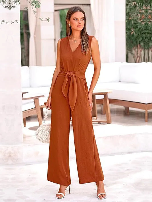 Dames Jumpsuit Terracotta – Elegante jumpsuit voor dames in terracotta kleur, casual en stijlvol