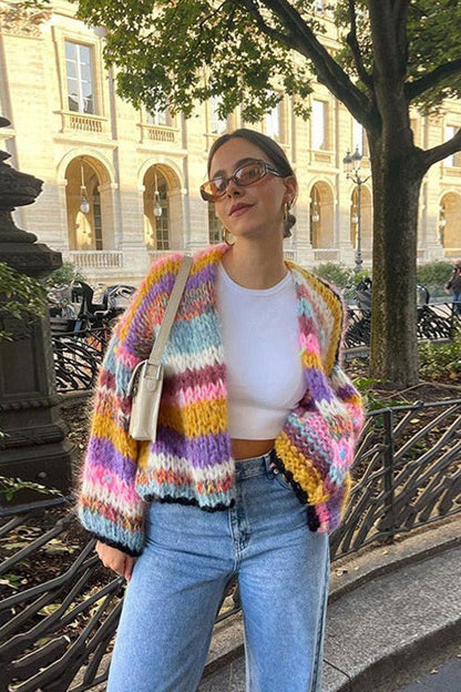 Gestreept Vest Dames – Lichtgewicht Trui met Lange Mouwen voor Casual en Chic