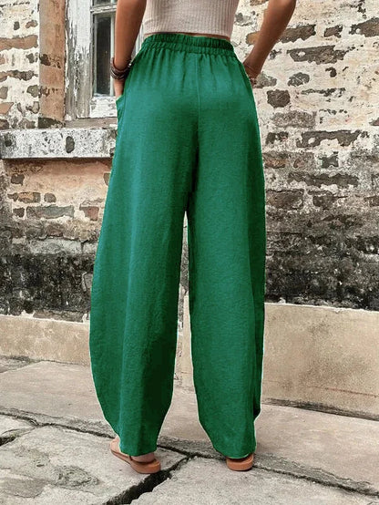 Stijlvolle Damesbroeken – Elegante Broeken van Katoen met Hoge Taille