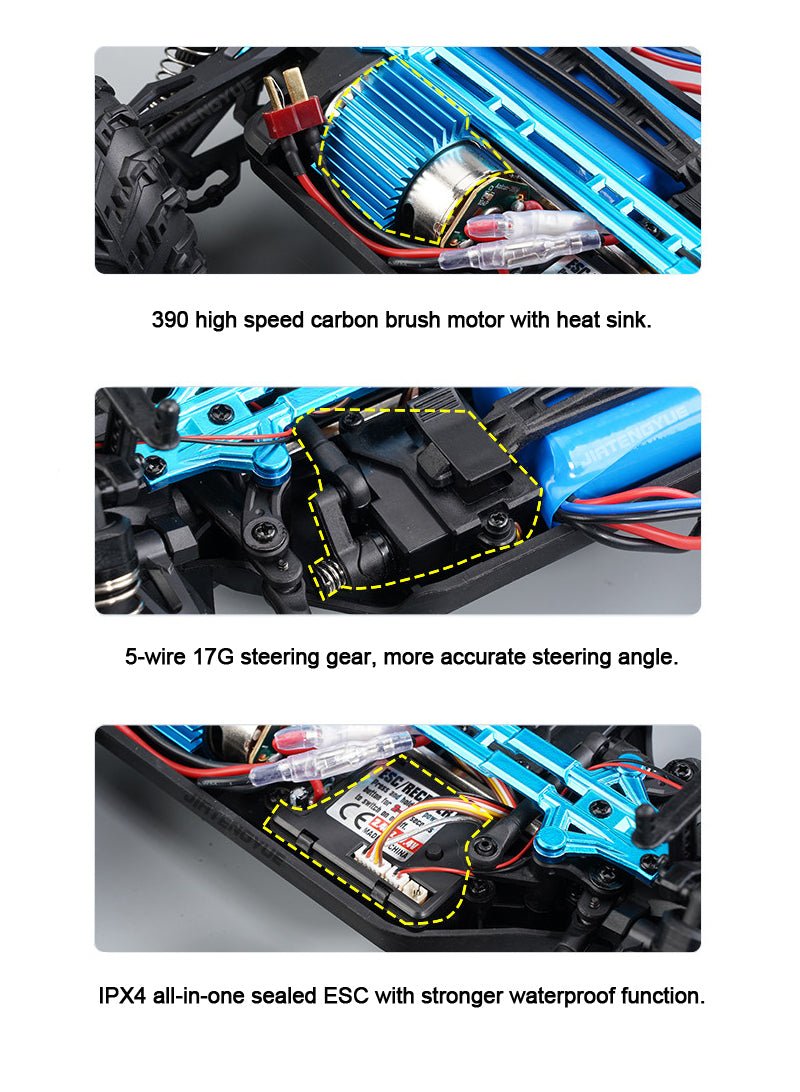 Afstandsbediening Racing Buggy Monster Truck Dubbele Batterijen 31 MPH