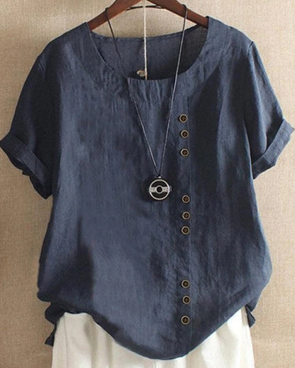 T-shirt dames – Klassiek rondhals T-shirt voor dagelijks comfort en stijl