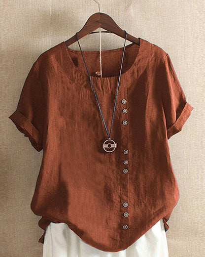 T-shirt dames – Klassiek rondhals T-shirt voor dagelijks comfort en stijl
