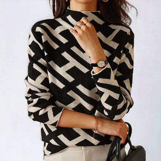 Geometrische Coltrui Dames – Warme en stijlvolle trui met geometrisch patroon