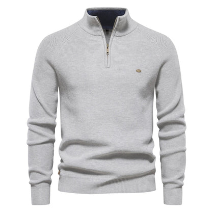 Half Zip Steppstrickpullover Heren – Comfortabele gebreide trui voor casual stijl