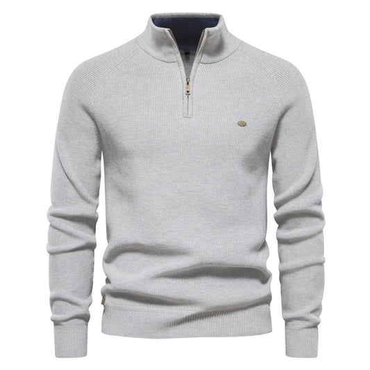 Half Zip Steppstrickpullover Heren – Comfortabele gebreide trui voor casual stijl