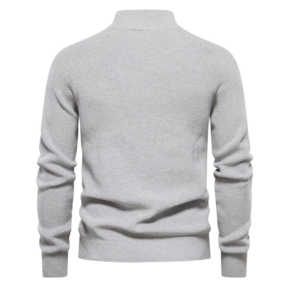 Half Zip Steppstrickpullover Heren – Comfortabele gebreide trui voor casual stijl