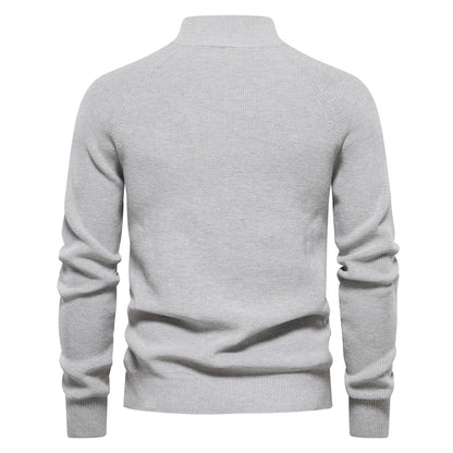 Half Zip Steppstrickpullover Heren – Comfortabele gebreide trui voor casual stijl