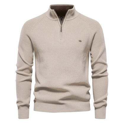 Half Zip Steppstrickpullover Heren – Comfortabele gebreide trui voor casual stijl