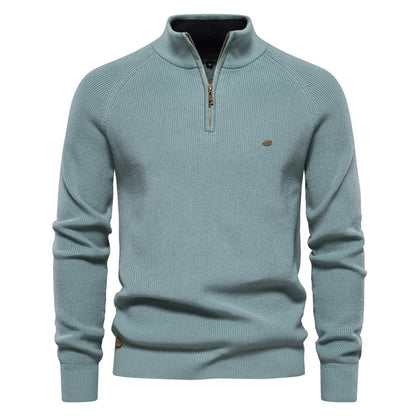 Half Zip Steppstrickpullover Heren – Comfortabele gebreide trui voor casual stijl