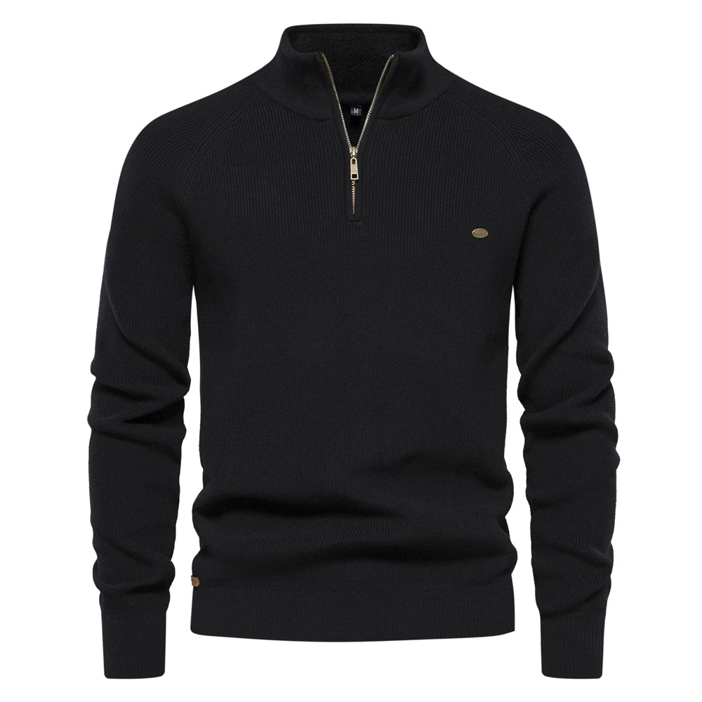 Half Zip Steppstrickpullover Heren – Comfortabele gebreide trui voor casual stijl