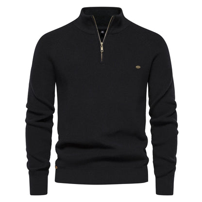 Half Zip Steppstrickpullover Heren – Comfortabele gebreide trui voor casual stijl