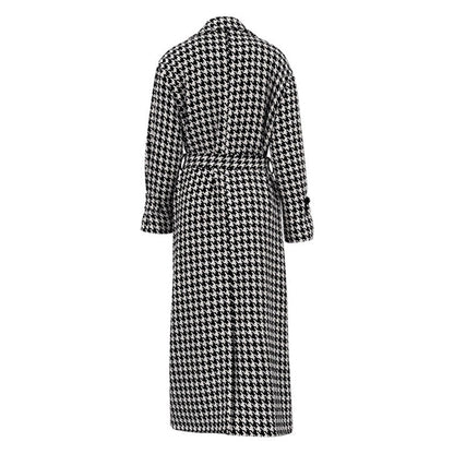 Trenchcoat dames – Glencheck-patroon, stijlvolle lange jas voor herfst