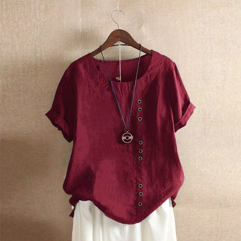 T-shirt dames – Klassiek rondhals T-shirt voor dagelijks comfort en stijl
