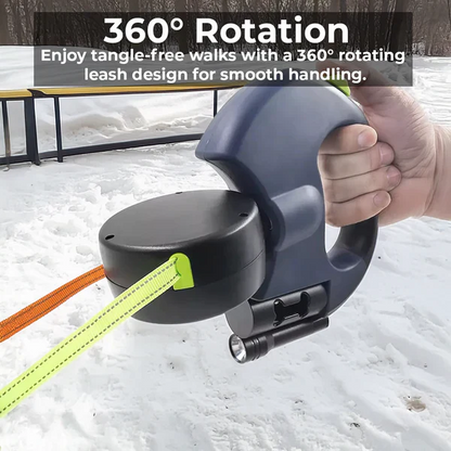 Hondenriem Inklapbaar met Zaklamp en Afvalzakhouder