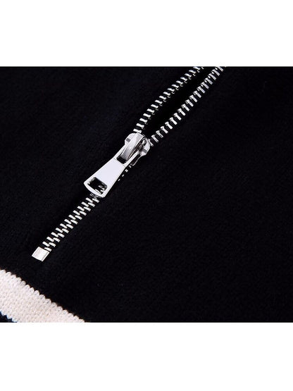 Gestreepte Pullover Dames – Comfortabele Rits Trui voor Casual en Sportief Gebruik