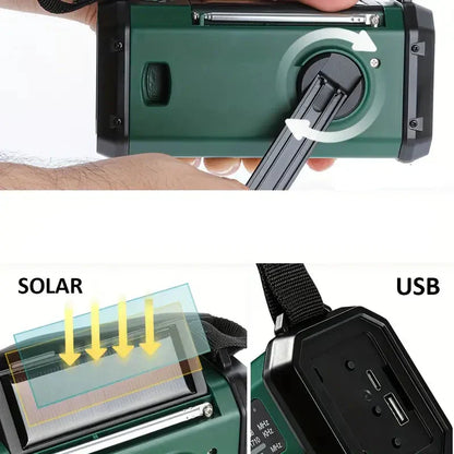 Zonne-energie Noodradio Powerbank Radio LED Lamp Buiten