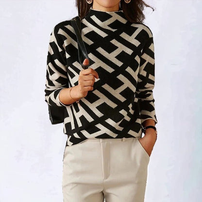 Geometrische Coltrui Dames – Warme en stijlvolle trui met geometrisch patroon