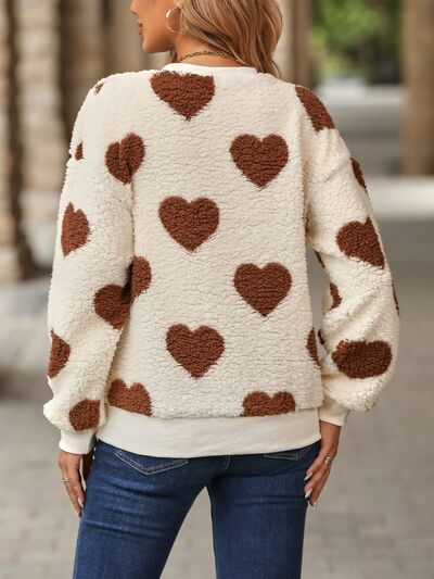 Pullover dames – Gebreide trui met harten voor casual en feestelijke look