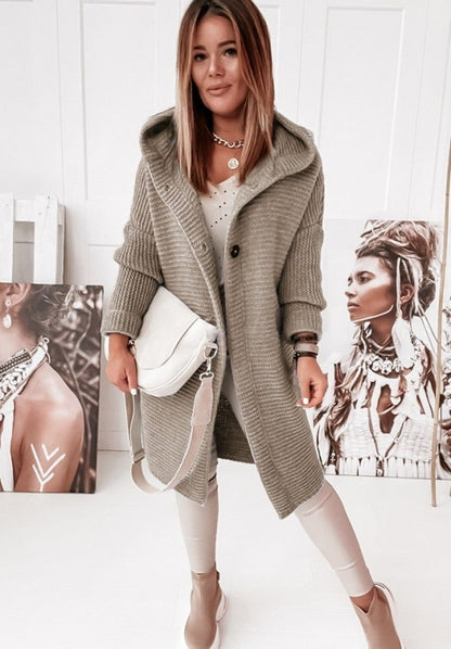 Dames Trui met Dubbele Knoopsluiting – Elegante Gebreide Trui voor Herfst en Winter