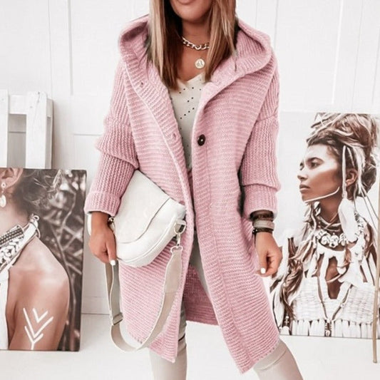 Dames Trui met Dubbele Knoopsluiting – Elegante Gebreide Trui voor Herfst en Winter