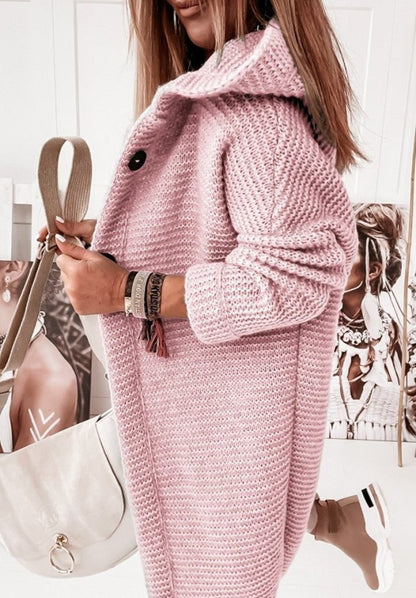 Dames Trui met Dubbele Knoopsluiting – Elegante Gebreide Trui voor Herfst en Winter